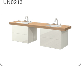 Hanging cabinet with an integrated washbasin