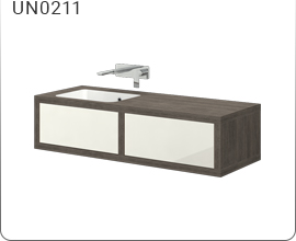 hanging cabinet with an integrated washbasin